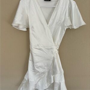 New White Wrap Dress